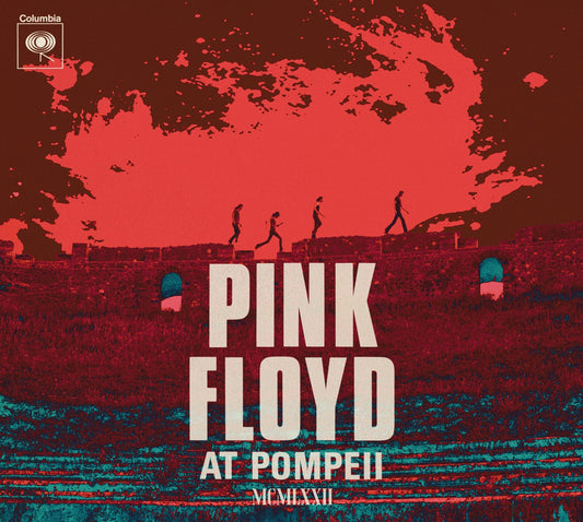 Pink Floyd “At Pompeii” CD cover with figures silhouetted against a red sky.