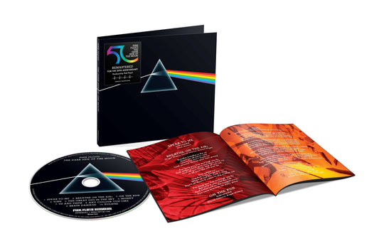 Pink Floyd’s “Dark Side of the Moon” 50th Anniversary CD and booklet.
