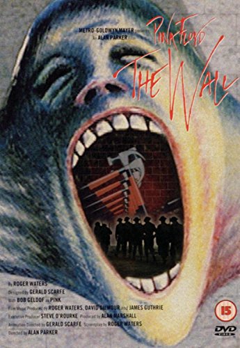 DVD cover for Pink Floyd’s “The Wall” featuring a screaming face and figures.