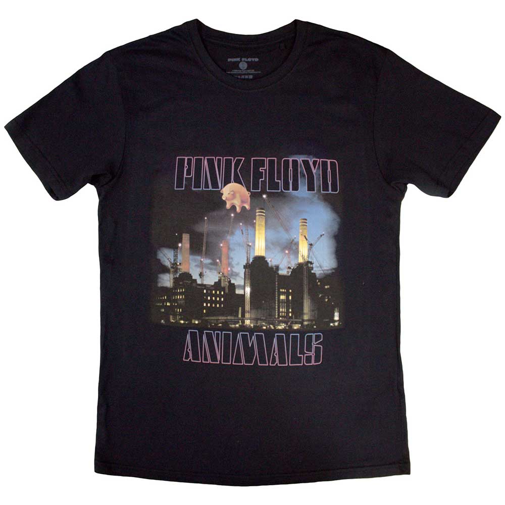 Pink Floyd Animals album cover graphic on a pink unisex t-shirt, size XX-Large.