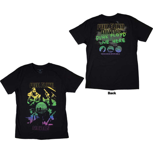 Pink Floyd Animals album cover rainbow photo back print on a unisex t-shirt.