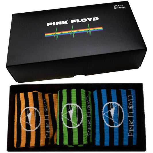 Pink Floyd ankle socks, six pairs, featuring a monochrome prism design.