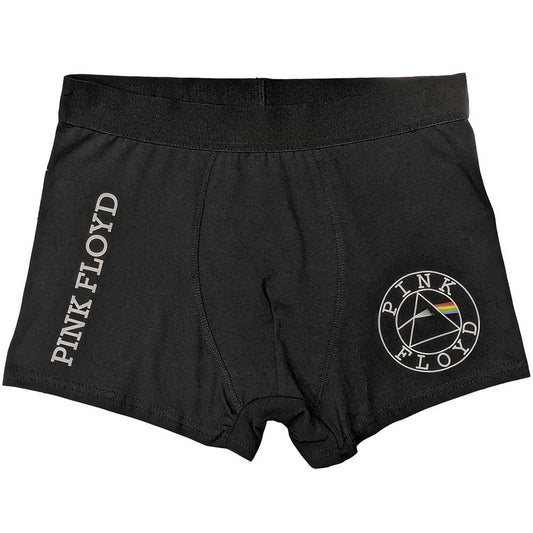 Pink Floyd boxers, small size, with a circular logo print.