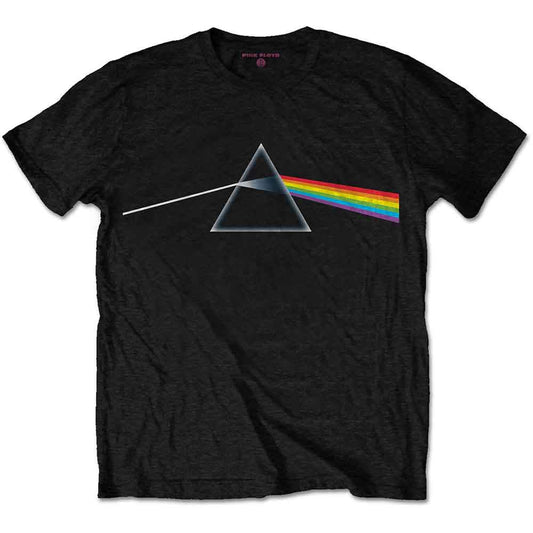 Black t-shirt featuring the Pink Floyd Dark Side of the Moon prism graphic.