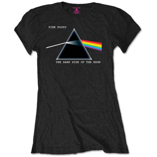Pink Floyd Dark Side of the Moon album art on a small, unisex t-shirt.
