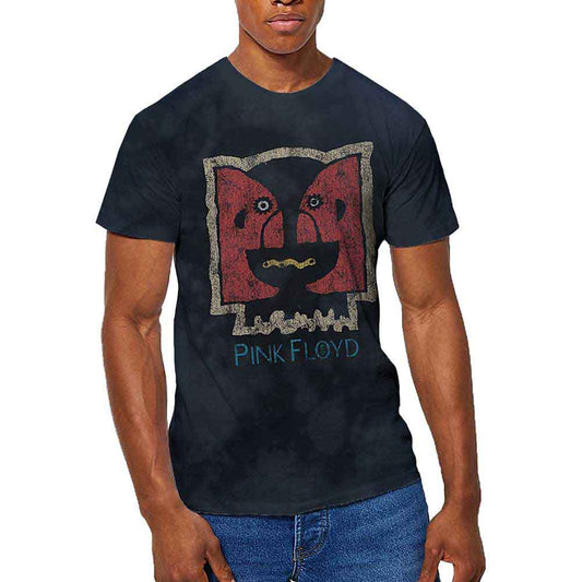 Pink Floyd Division Bell graphic t-shirt with a pink and blue dip-dye effect.