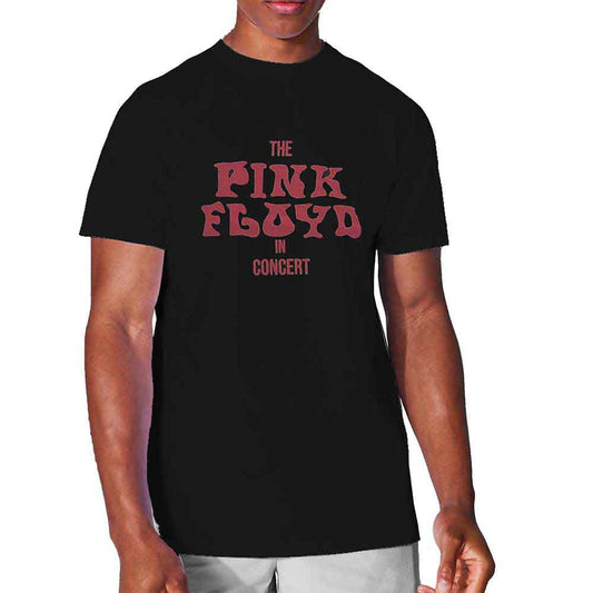 Pink Floyd concert t-shirt, small size, predominantly pink with band imagery.