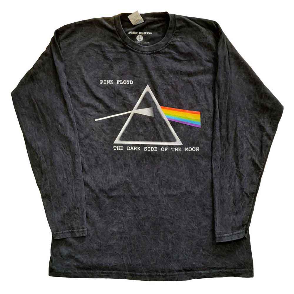 Pink Floyd long sleeve t-shirt, dip-dye effect, Dark Side of the Moon design.