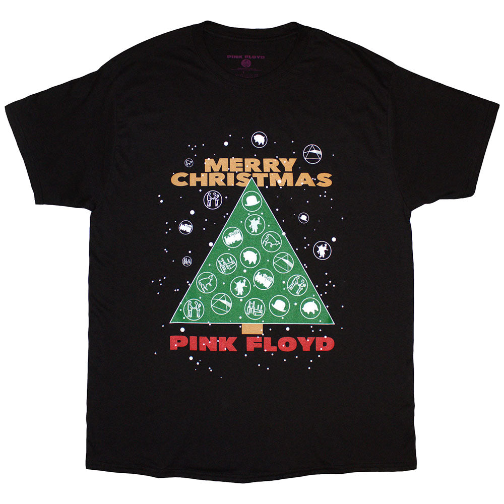 Pink Floyd t-shirt, medium size, with "Merry Christmas" design, pink background.