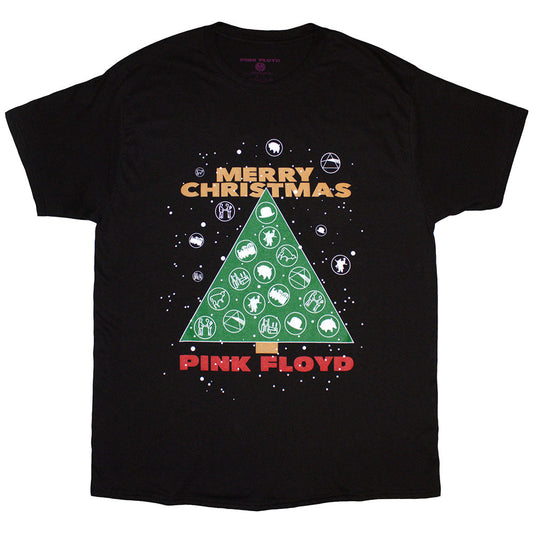 Pink Floyd t-shirt, medium size, with "Merry Christmas" design, pink background.