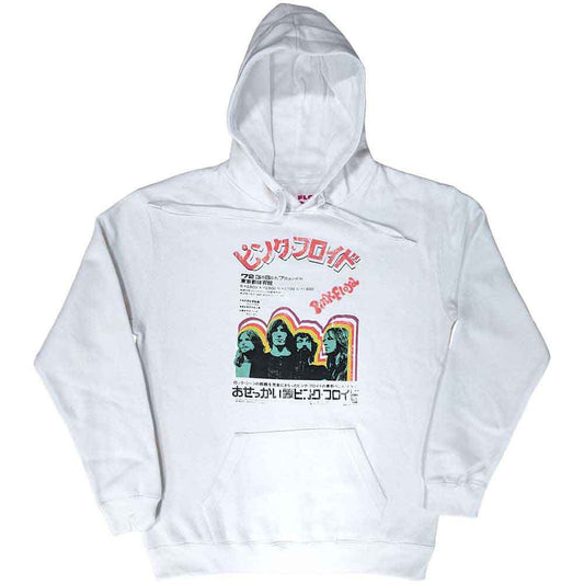 Pink Floyd pullover hoodie featuring a vintage Japanese concert poster graphic on the front.