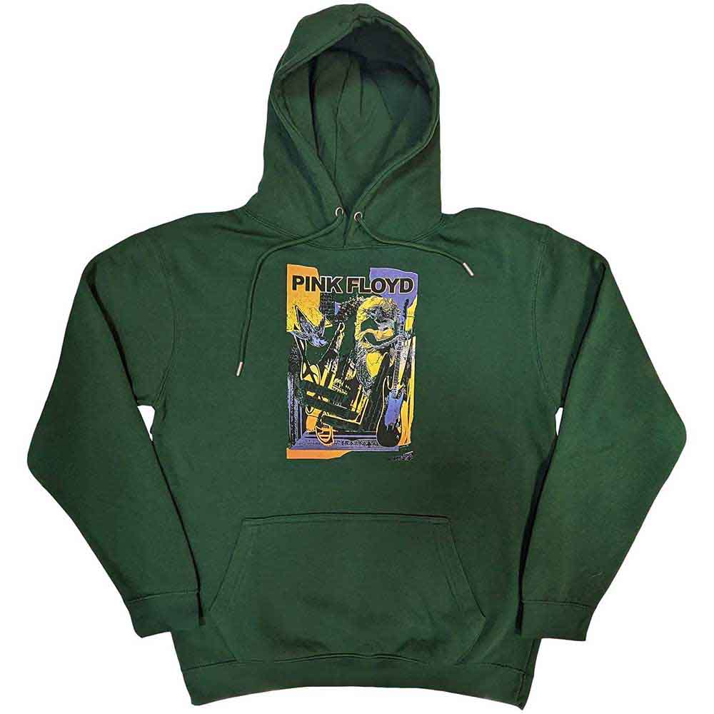 Pink Floyd Knebworth Live graphic printed on a black unisex pullover hoodie.