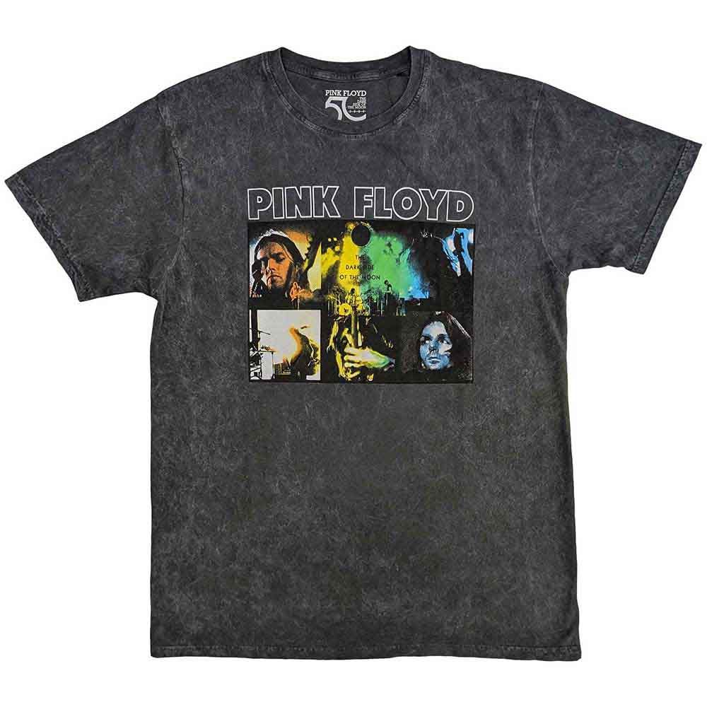Pink Floyd ringer t-shirt with a vintage concert poster graphic on a white background.