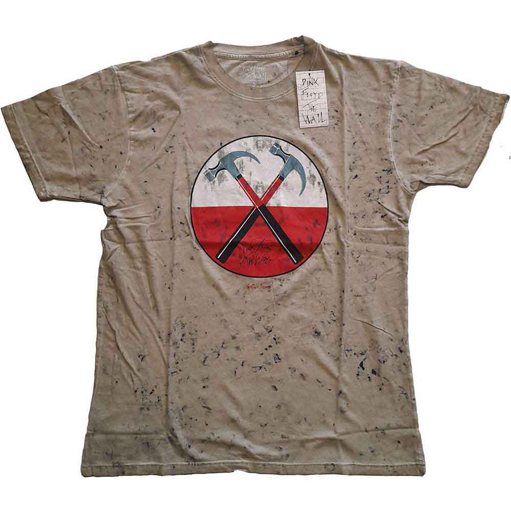 Snow-washed medium t-shirt featuring Pink Floyd's The Wall hammers graphic.