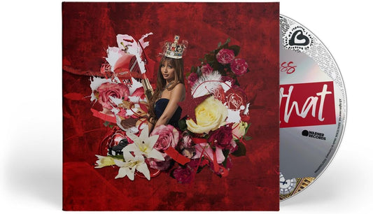 PinkPantheress CD cover with a portrait surrounded by flowers and collage elements.