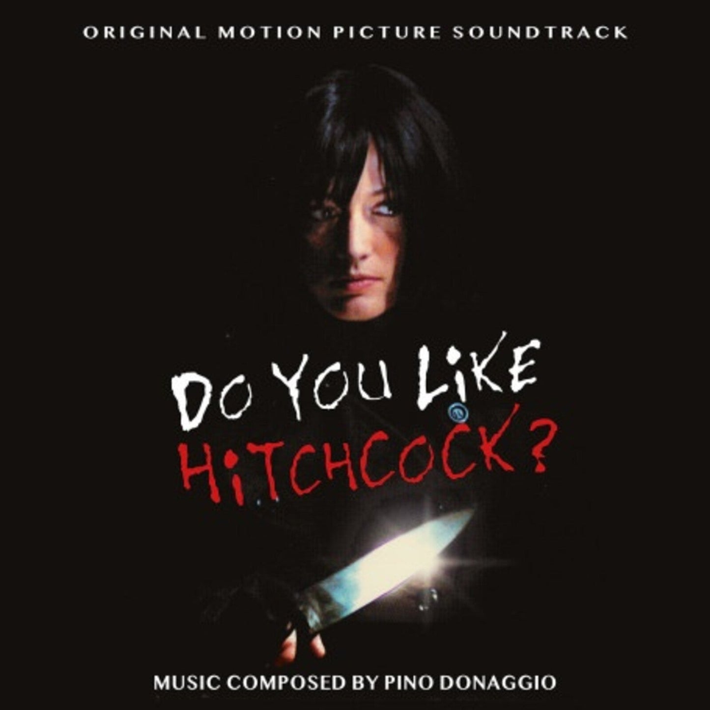 CD cover for “Do You Like Hitchcock?” featuring a woman and a knife.