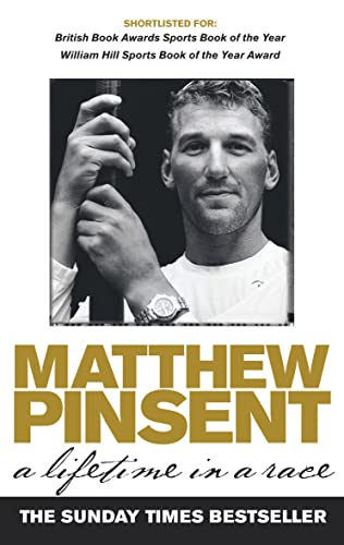 Book cover featuring portrait of Matthew Pinsent, a rower, in black and white.