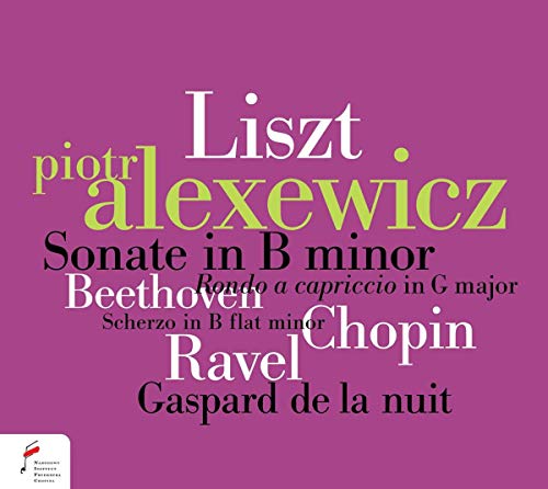 CD cover: purple background with green and white text, "Liszt: Sonata in B minor".