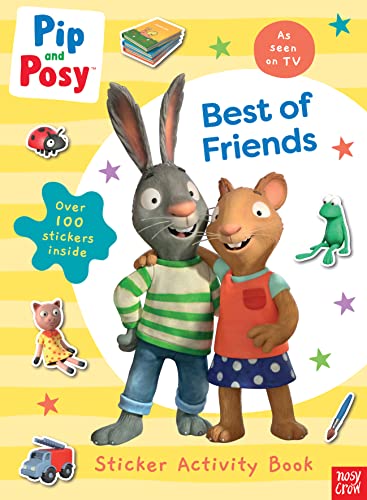 Pip and Posy book cover with rabbit and mouse characters, stickers.