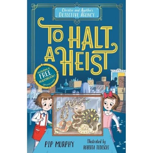 Book cover featuring two cartoon girls looking at a glass tank filled with snakes.
