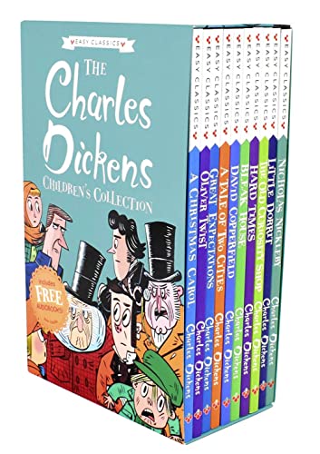 Ten-book Charles Dickens collection for children, with illustrated cover.