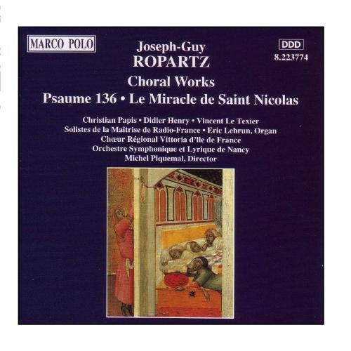 CD cover for Ropartz choral works featuring medieval-style painting.