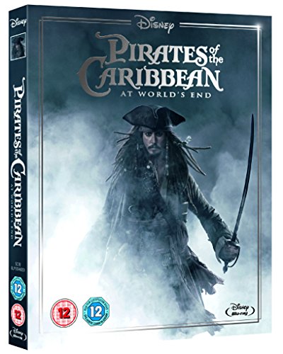 Pirates of the Caribbean DVD cover featuring Captain Jack Sparrow with a sword.