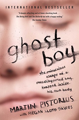 Book cover with textured image of a face and the title "Ghost Boy.