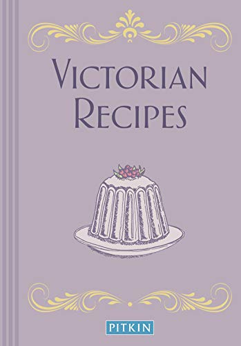 Book cover titled Victorian Recipes featuring a line drawing of a molded dessert.
