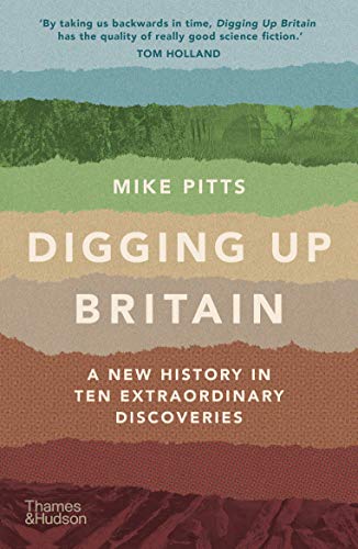Book cover: "Digging Up Britain" with layered earth-tone bands.