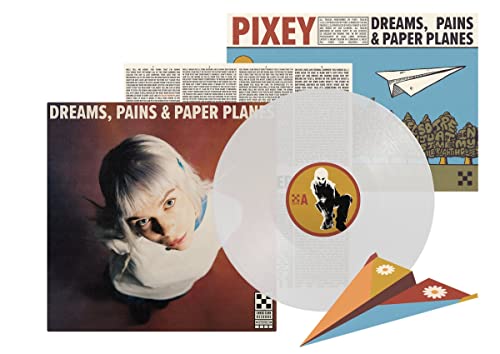 Pixey album "Dreams, Pains & Paper Planes" clear vinyl record with artwork.