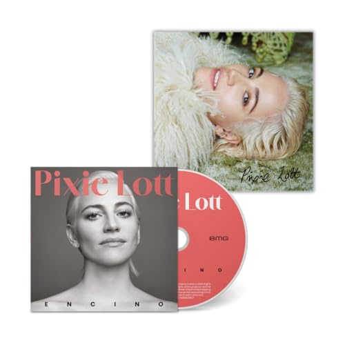 Pixie Lott's "Encino" CD case and disc featuring a portrait of the artist.