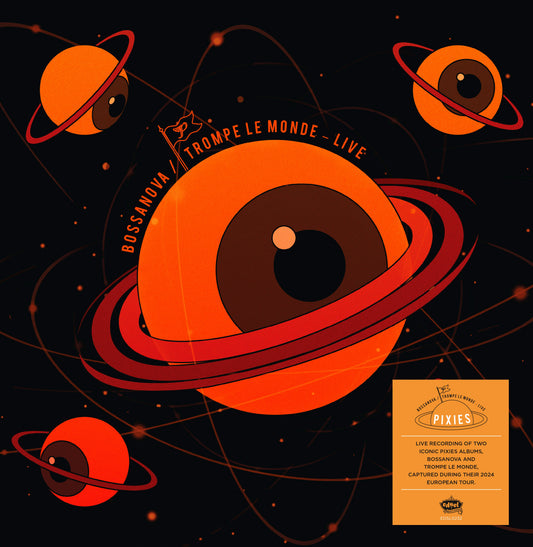 CD cover for Pixies’ “Bossanova / Trompe Le Monde – Live” with orbital graphics.