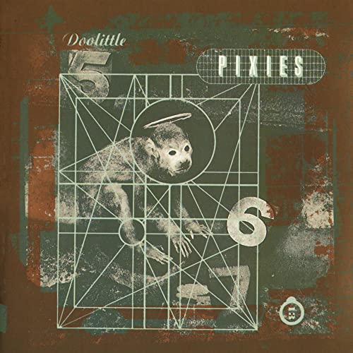 Pixies’ “Doolittle” CD cover: monkey in a geometric, textured design.