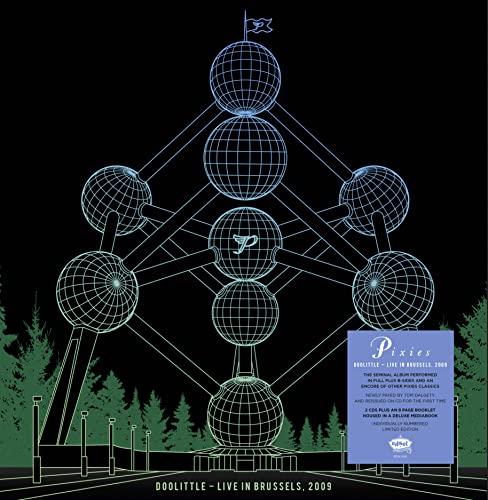 CD cover for Pixies’ “Doolittle - Live In Brussels 2009” with atomium image.