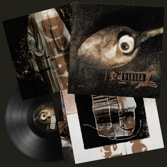 Pixies Live At The BBC vinyl record with album covers featuring surrealist imagery.