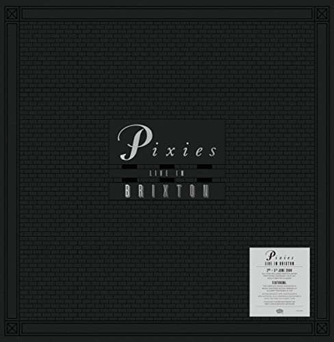 Pixies "Live in Brixton" CD cover with brick texture and sticker.