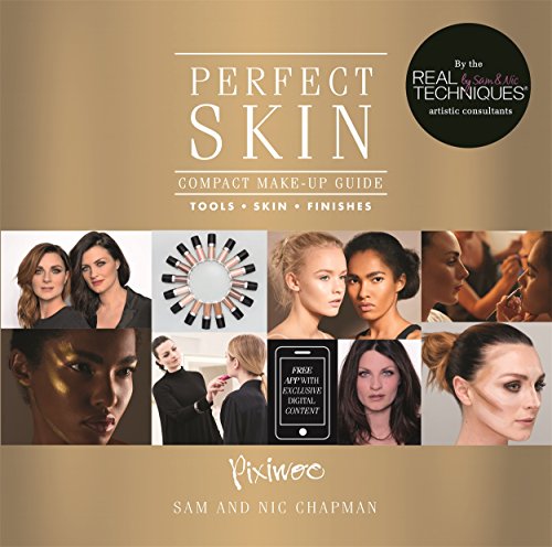 Book cover featuring diverse faces and makeup tools, titled "Perfect Skin.
