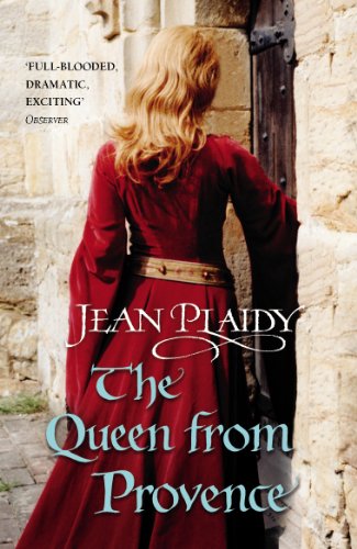 Book cover: woman in red dress standing by stone archway.