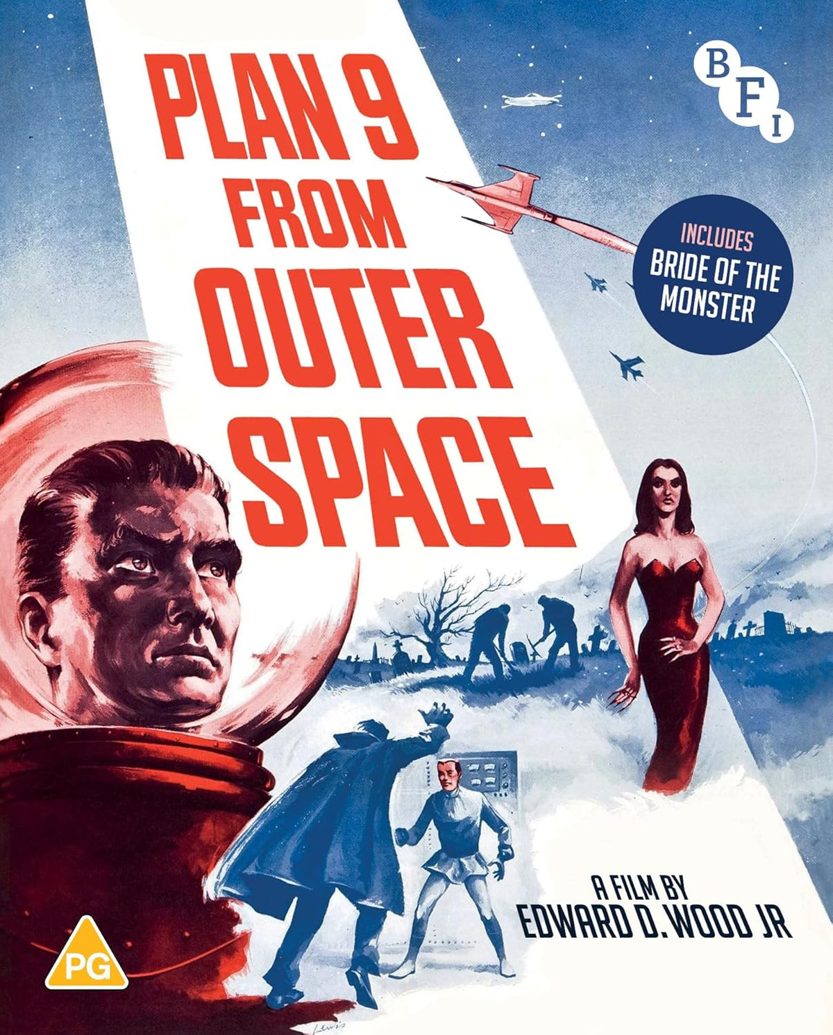 Plan 9 From Outer Space" Blu-ray cover with sci-fi imagery and film title.