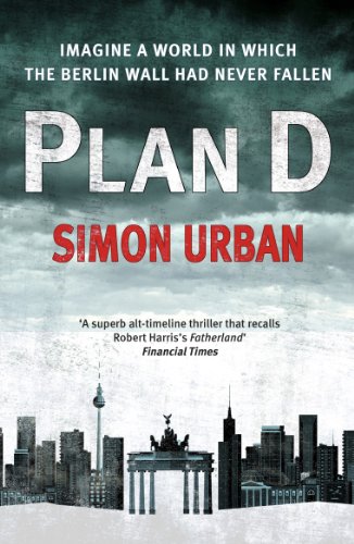 Book cover for "Plan D" featuring the Brandenburg Gate and city skyline.