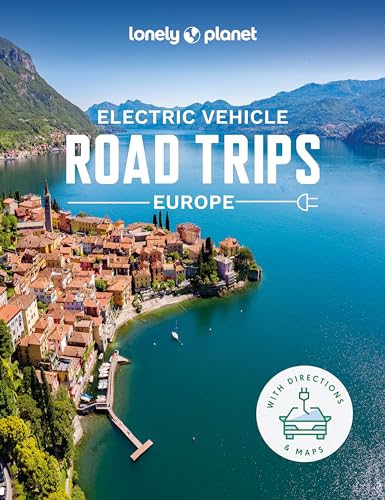 Lonely Planet guidebook cover featuring an Italian lakeside town and electric car icon.