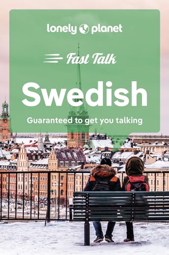 Lonely Planet Swedish phrasebook cover with a winter cityscape background.