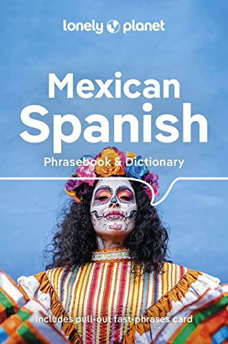 Lonely Planet Mexican Spanish phrasebook cover featuring a woman with traditional Day of Dead makeup.