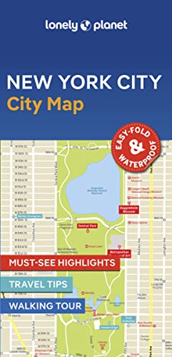 Lonely Planet New York City map cover showing a street map of Central Park.