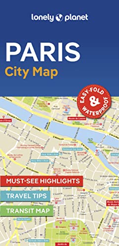 Lonely Planet Paris City Map cover featuring a street map of central Paris.