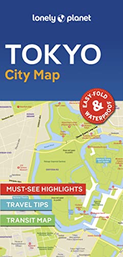 Lonely Planet Tokyo City Map cover with a map of Tokyo and highlighted features.