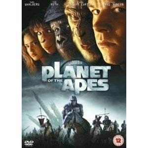 Planet of the Apes" DVD cover featuring apes and human faces.