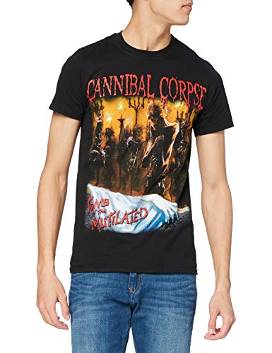 Black t-shirt with Cannibal Corpse album art depicting a gruesome scene.