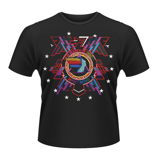 Black Hawkwind t-shirt with colorful space-themed graphic design.